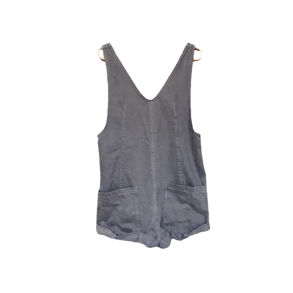 We The Free High Roller Shortall Size M Brown Denim Cotton Overalls Free People - Picture 2 of 14